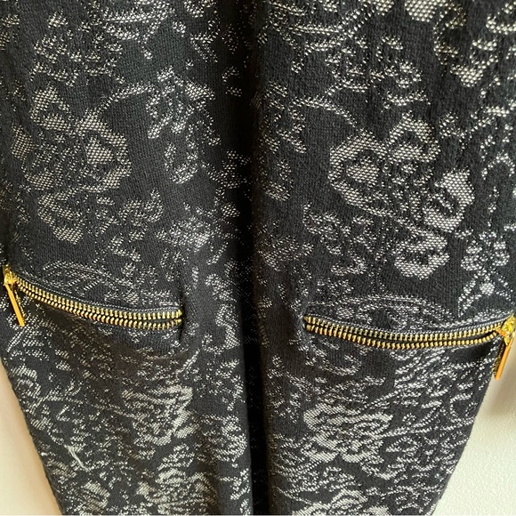 Michael Kors Paisley Sweater Dress Size S Black Metallic Long Sleeve Knit Winter - Picture 5 of 9